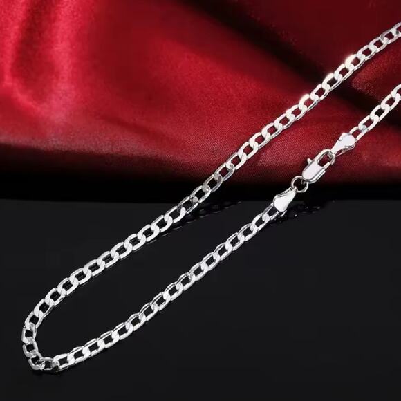 Men's Woman's Cuban 925 Silver 2 mm. Chain Necklace Christmas Birthday Gift NEW!